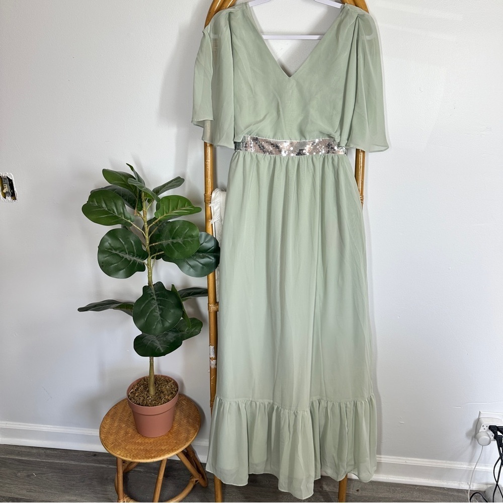 NWT JJ's House Seafoam Green Sequin Dress sz S
